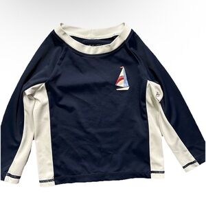 Janie And Jack Toddler Boy Navy Blue Rash Guard Size 12-18 Months